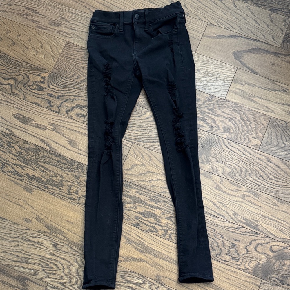 Black Distressed Skinny Jeans